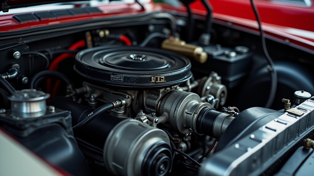 Automobilio variklio skyrius, žvakės, filtrai, šviežias mašininis aliejus, su šviesa apšviesta, aiški akimirka